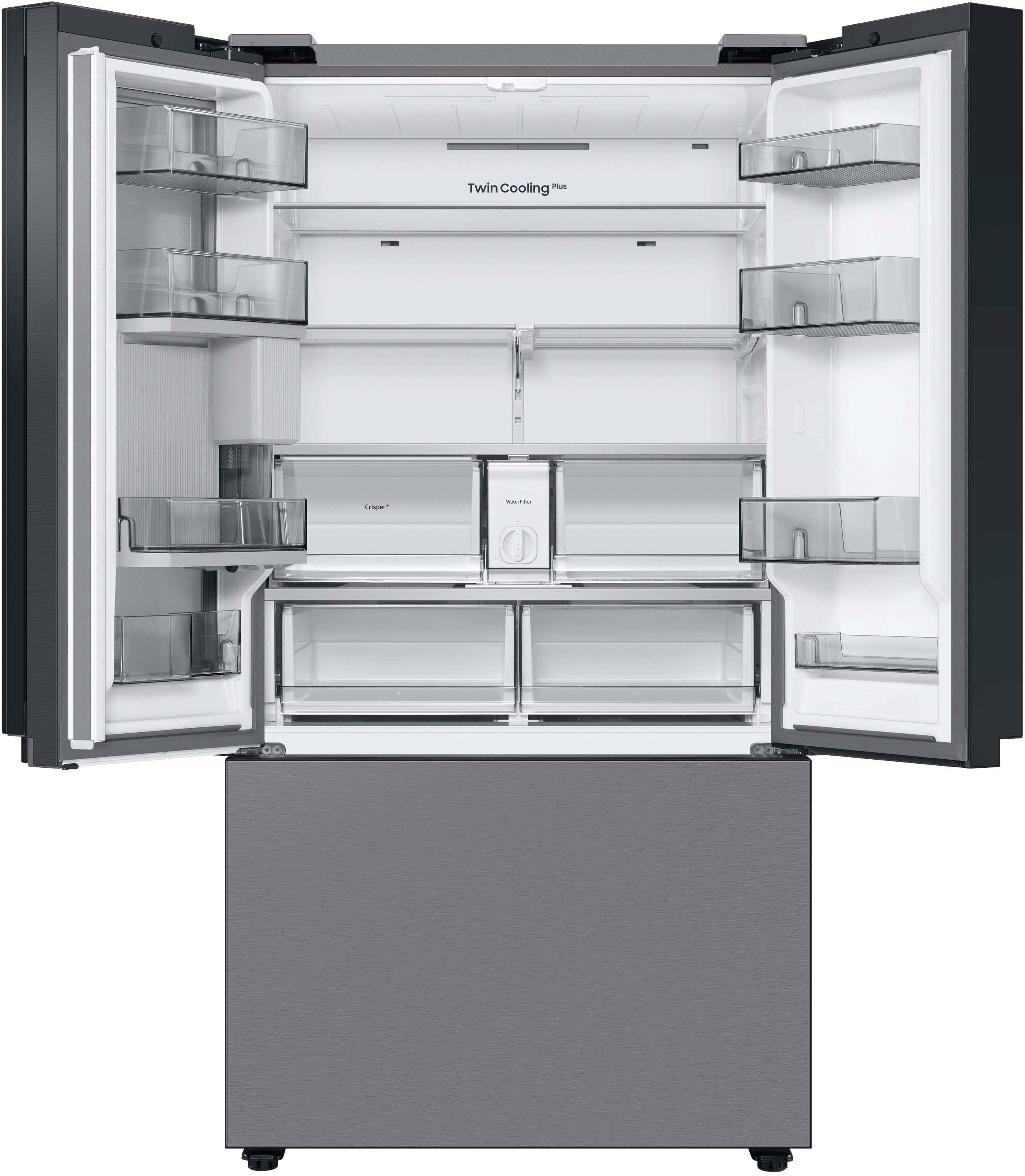 Alt View 20. Samsung - OBX Bespoke 30 cu. ft. 3-Door French Door Refrigerator with Beverage Center - stainless steel.