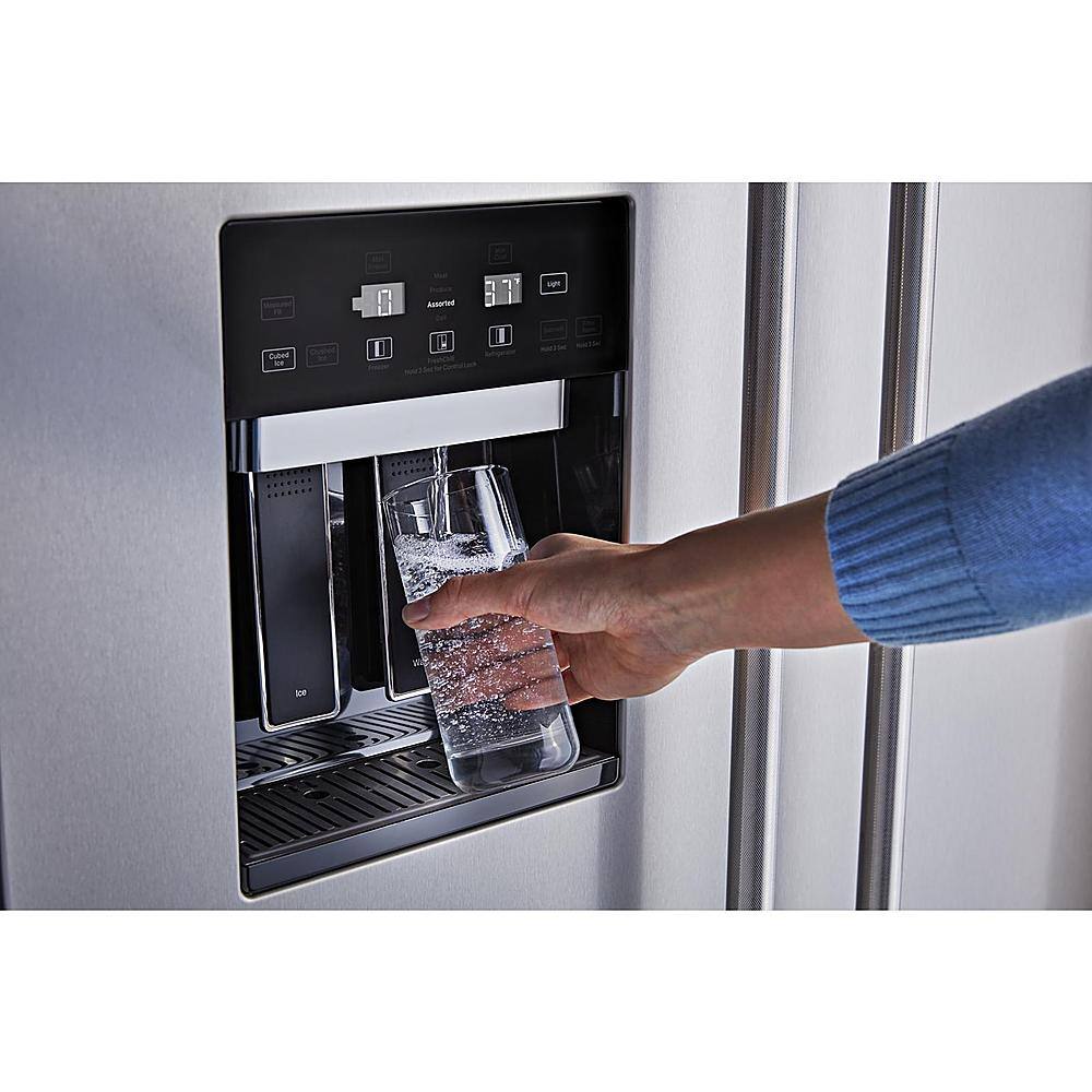 Alt View 2. KitchenAid - 29.4 Cu. Ft. Side-by-Side Built-In Refrigerator with Ice and Water Dispenser - Stainless Steel.