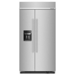 KitchenAid - 25.1 Cu. Ft. Side-by-Side Built-In Refrigerator with External Water and Ice Dispenser - Stainless steel - Front_Zoom