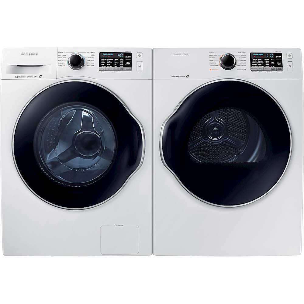 Samsung - Geek Squad Certified Refurbished 2.2 Cu. Ft. High Efficiency Stackable Front Load Washer with Steam - White