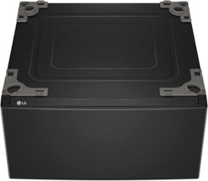 LG - 27" Laundry Pedestal with Storage Drawer - Black Steel