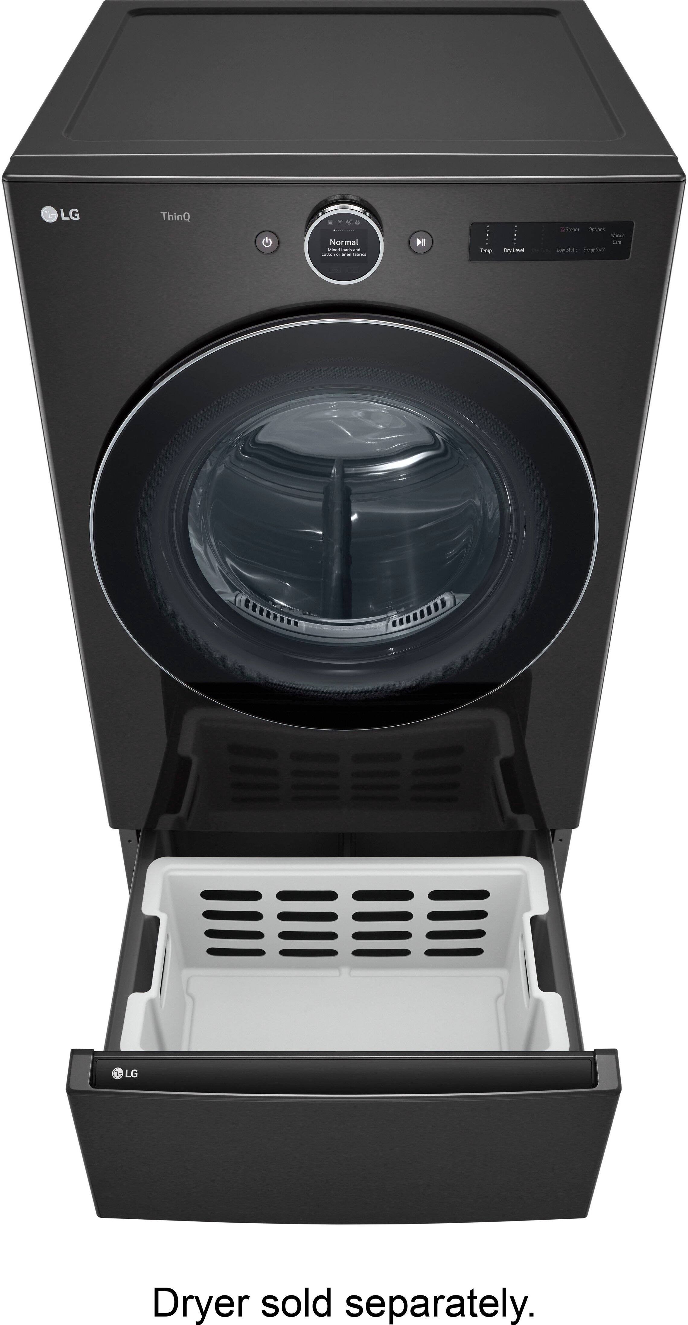 Alt View 17. LG - 27" Laundry Pedestal with Storage Drawer - Black Steel.