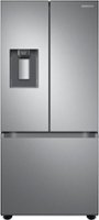 Samsung - OBX 22 cu. ft. Smart 3-Door French Door Refrigerator with External Water Dispenser - Stainless Steel - Front_Zoom