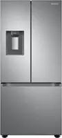 Samsung - OBX 22 cu. ft. Smart 3-Door French Door Refrigerator with External Water Dispenser - Stainless Steel - Front_Zoom