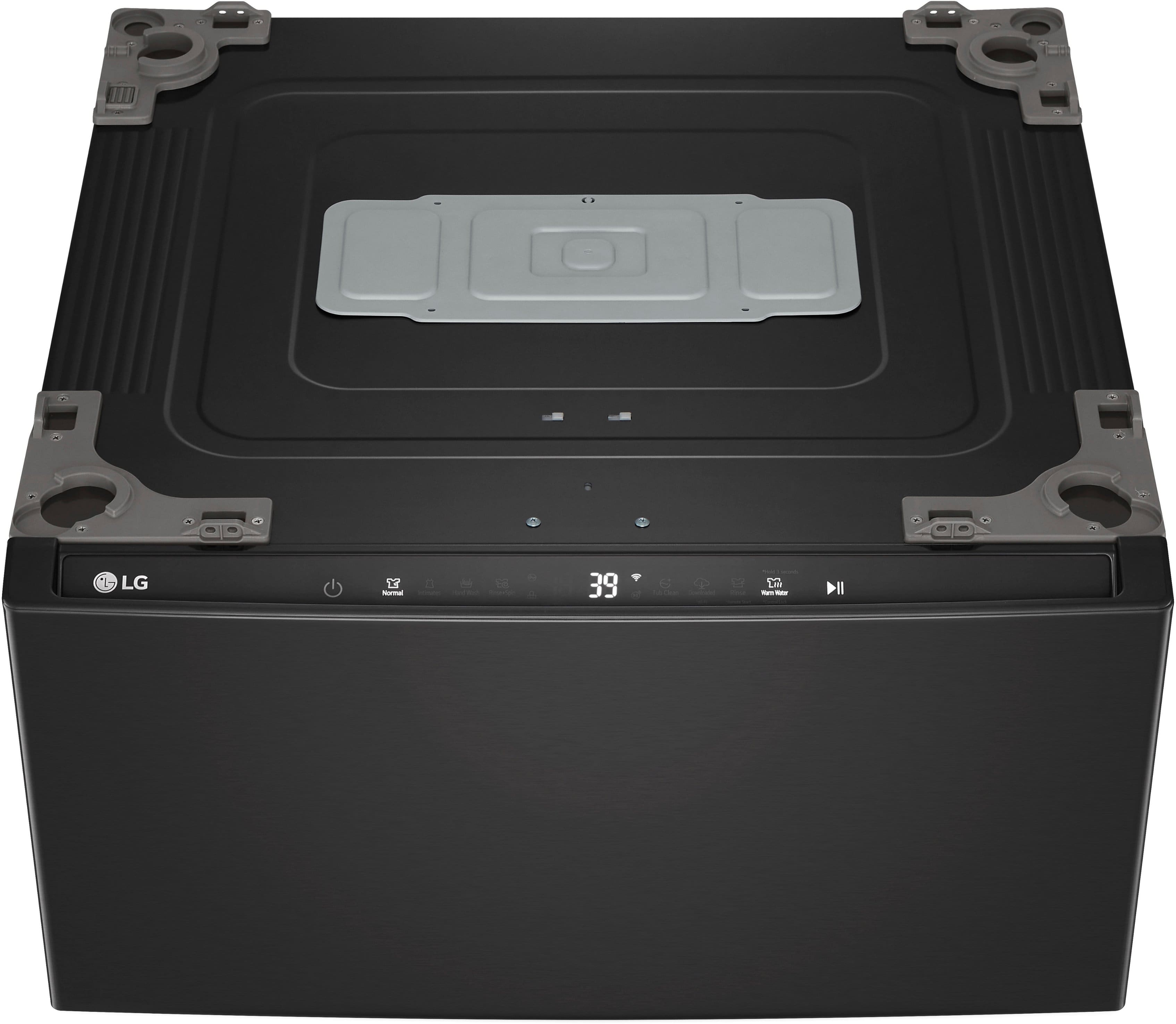 LG - SideKick 1.0 Cu. Ft. High-Efficiency Smart Top Load Pedestal Washer - Black Steel