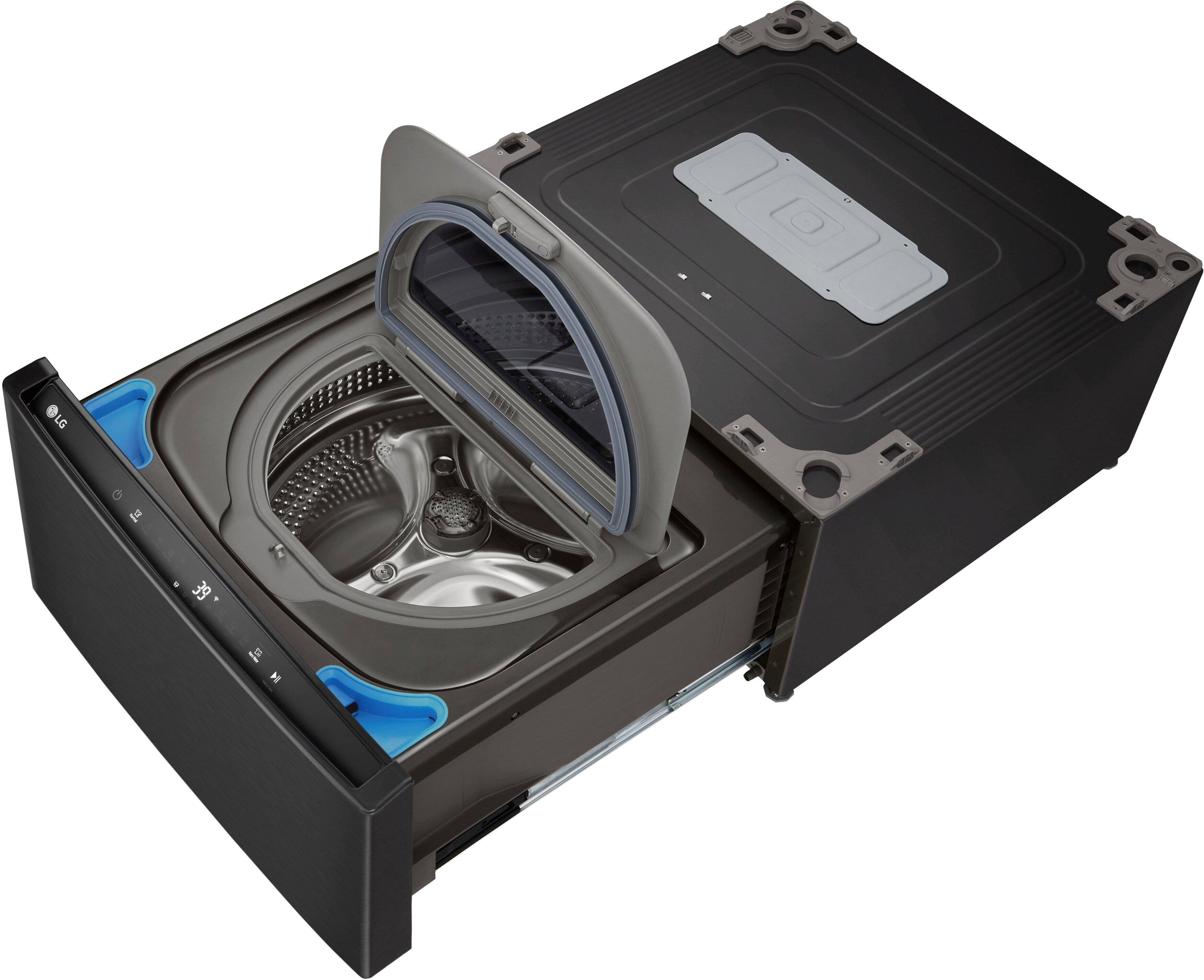 Alt View 16. LG - SideKick 1.0 Cu. Ft. High-Efficiency Smart Top Load Pedestal Washer - Black Steel.