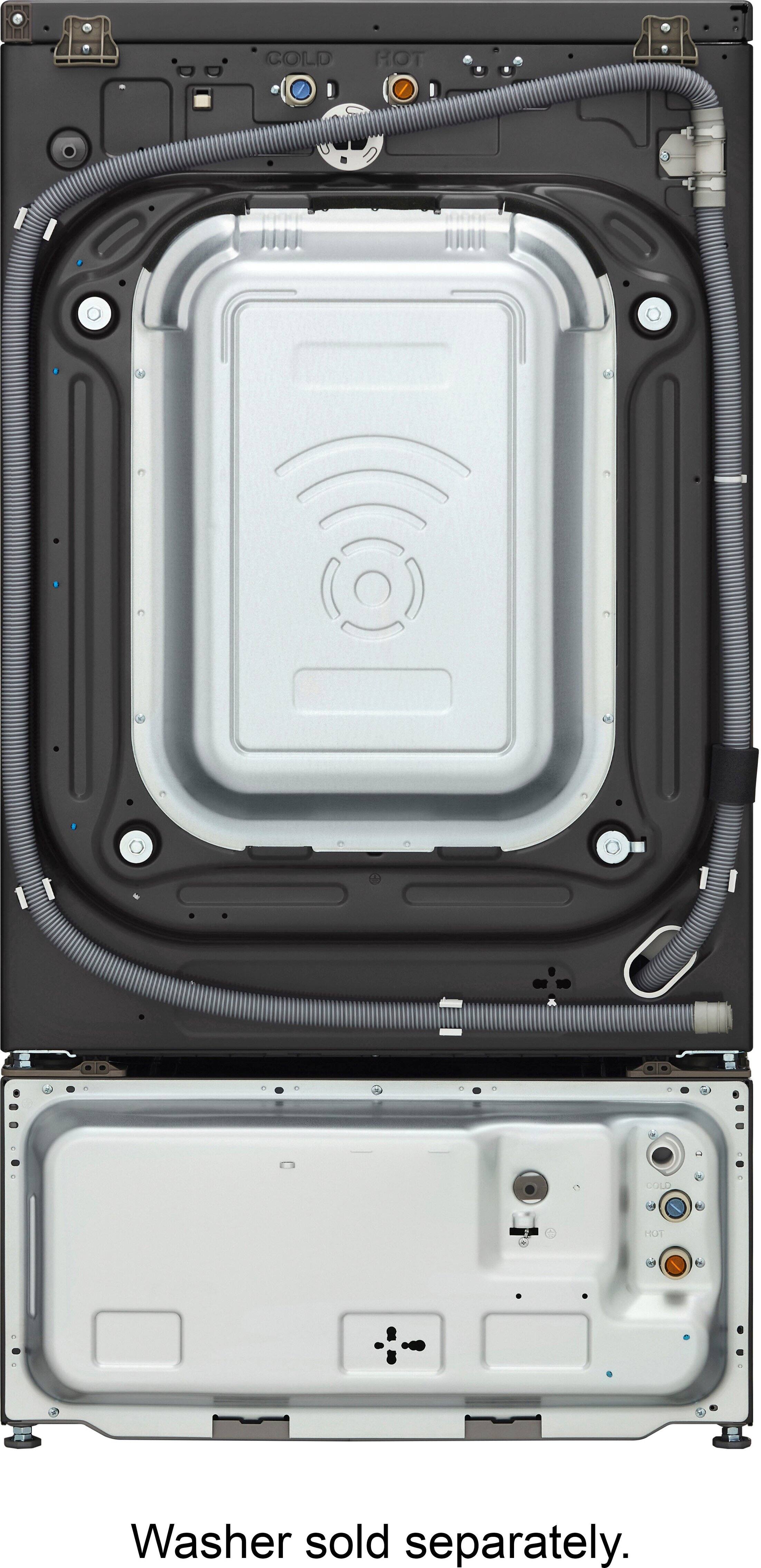 Alt View 18. LG - SideKick 1.0 Cu. Ft. High-Efficiency Smart Top Load Pedestal Washer - Black Steel.