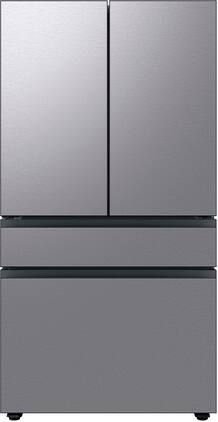 Samsung - OBX Bespoke 23 cu. ft. Counter Depth 4-Door French Door Refrigerator with Beverage Center - Stainless Steel