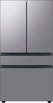 Front. Samsung - OBX Bespoke 29 cu. ft 4-Door French Door Refrigerator with Beverage Center - Stainless Steel.