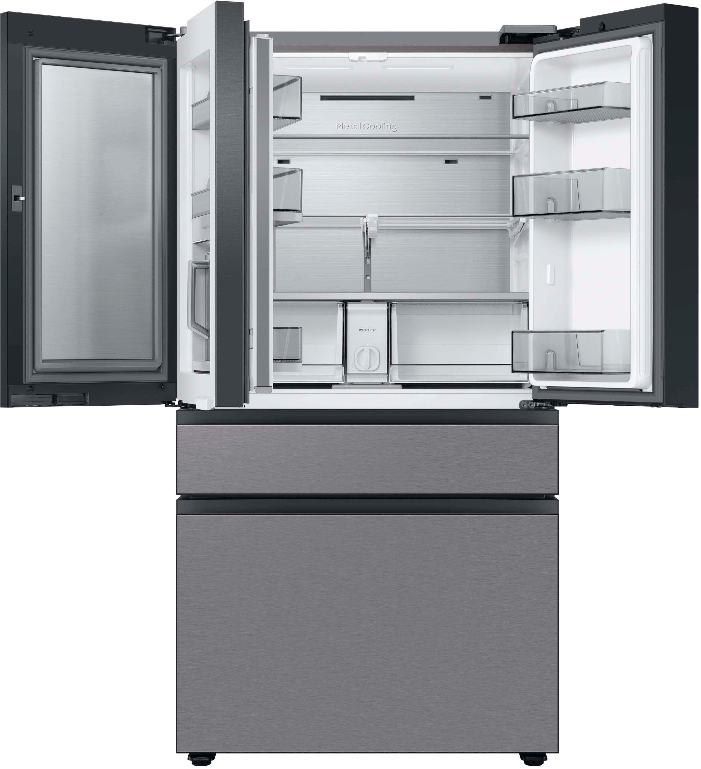 Alt View 13. Samsung - OBX Bespoke 29 cu. ft 4-Door French Door Refrigerator with Beverage Center - Stainless Steel.
