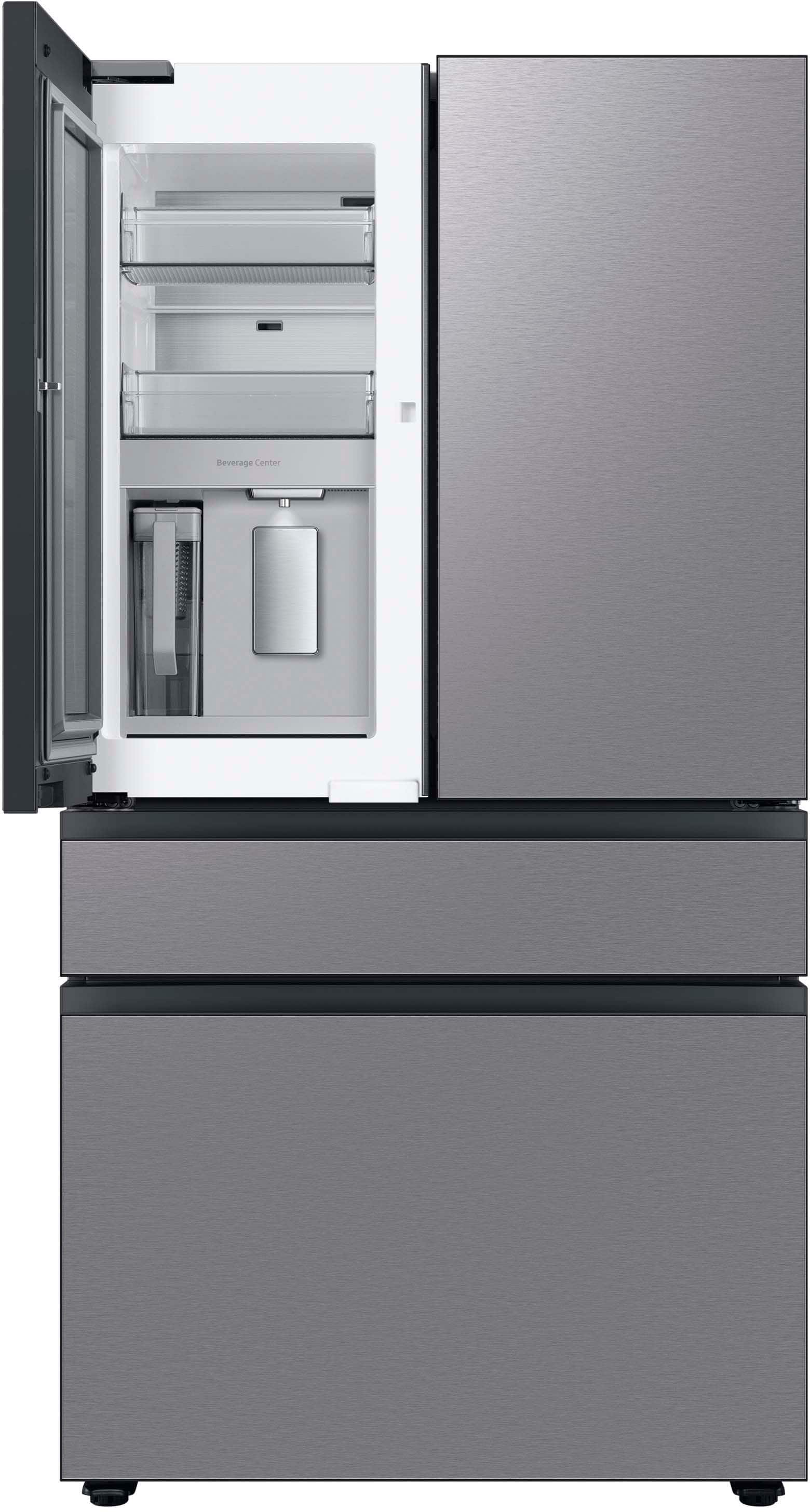 Alt View 14. Samsung - OBX Bespoke 29 cu. ft 4-Door French Door Refrigerator with Beverage Center - Stainless Steel.