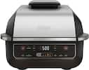 Angle. Ninja - Foodi 6-in-1 Countertop Indoor Grill with 4-quart Air Fryer, Roast, Bake, Broil, Dehydrate - Black/Stainless Steel.