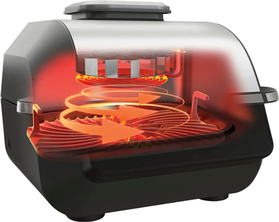 Alt View 14. Ninja - Foodi 6-in-1 Countertop Indoor Grill with 4-quart Air Fryer, Roast, Bake, Broil, Dehydrate - Black/Stainless Steel.