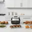 Left. Ninja - Foodi 6-in-1 Countertop Indoor Grill with 4-quart Air Fryer, Roast, Bake, Broil, Dehydrate - Black/Stainless Steel.
