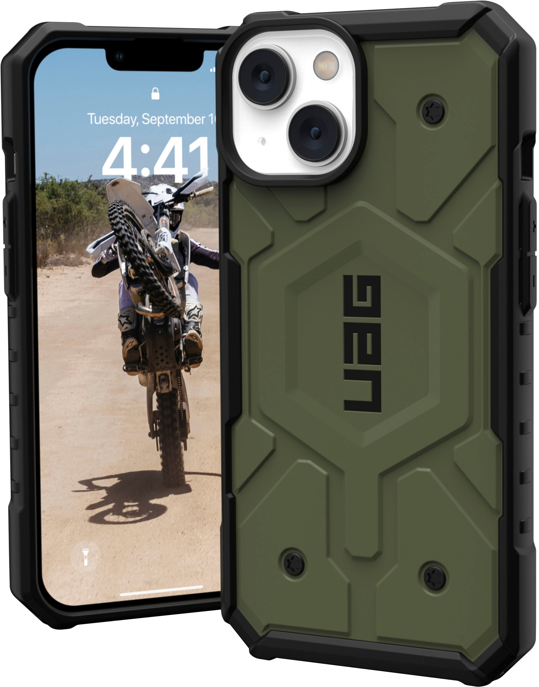 UAG iPhone 13 Case [6.1-inch screen] Rugged Lightweight Slim Shockproof  Pathfinder Protective Cover, Olive