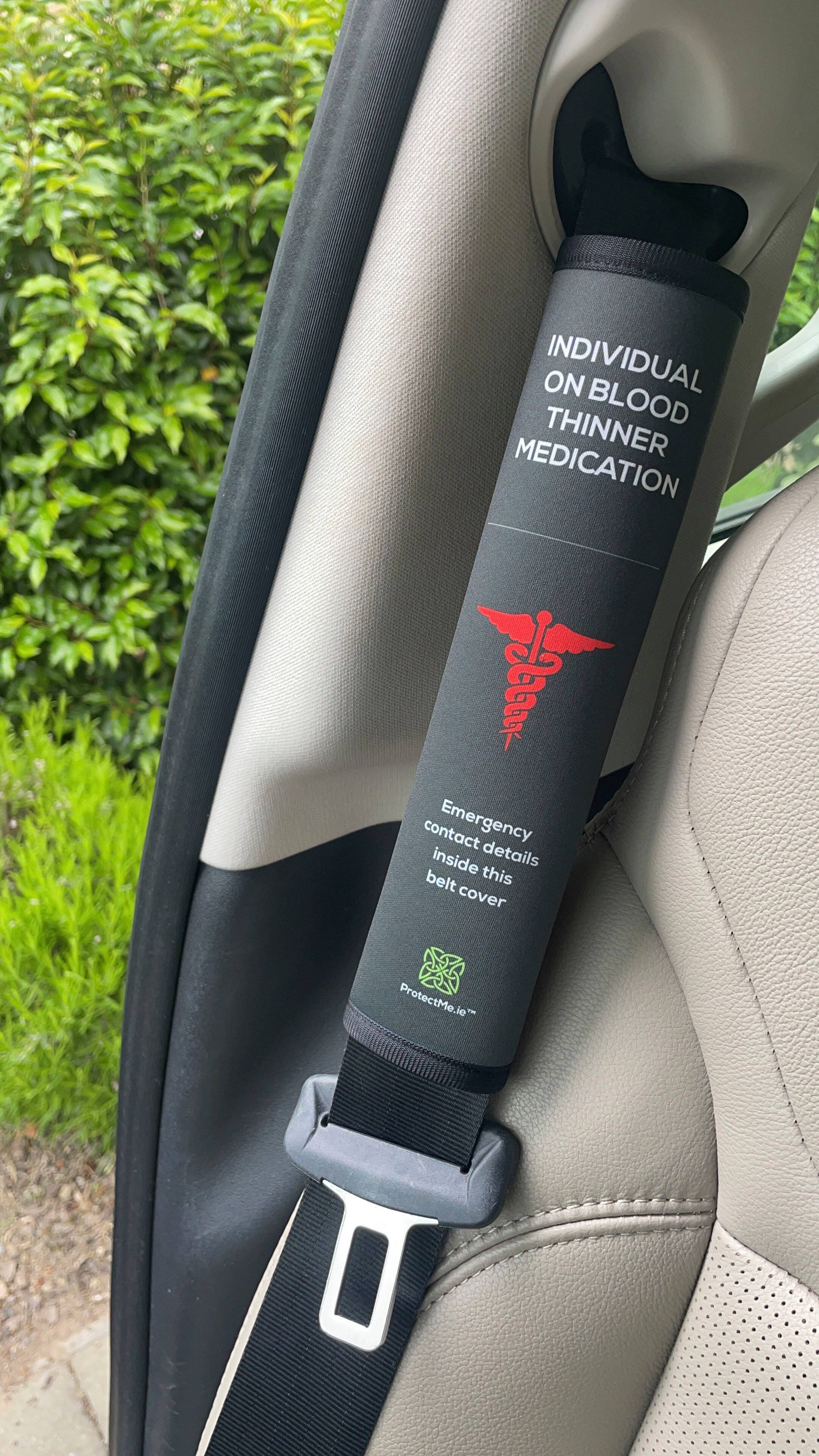 Alt View 12. Protect Me - Seatbelt Cover - Individual with Blood Thinner Medication - Black.