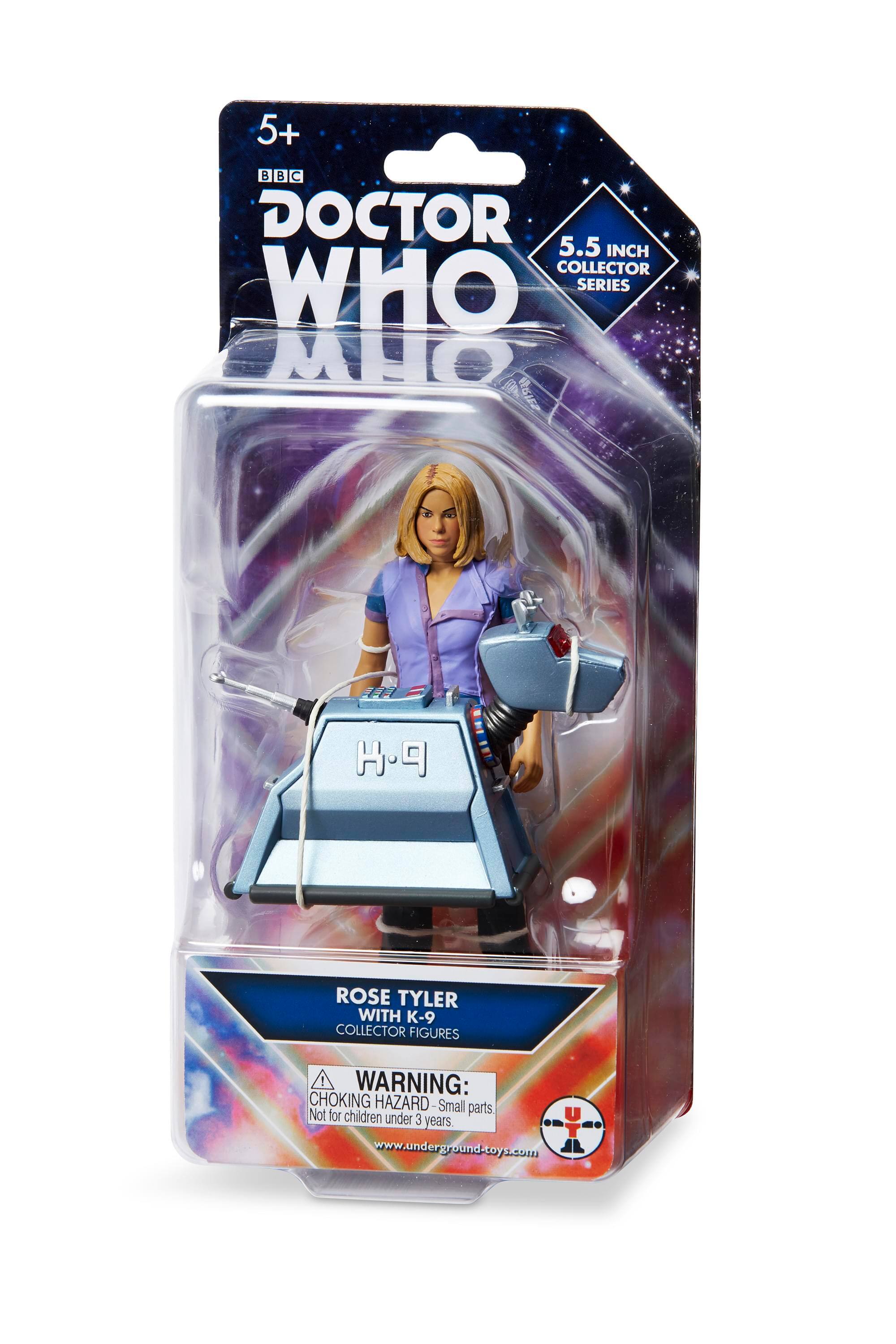 5+ BBC DOCTOR WHO 5.5 INCH COLLECTOR SERIES 2 ROSE TYLER WITH K-9 COLLECTOR FIGURES WARNING: CHOKING HAZARD - Small parts. Not for children under 3 years www.underground-toys.com UT