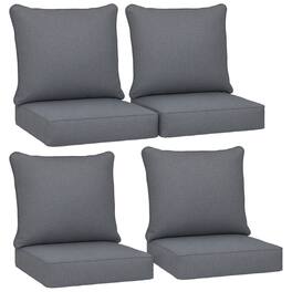 Outsunny - Chair Cushions Set of 4 with Seat & Backrest - Gray