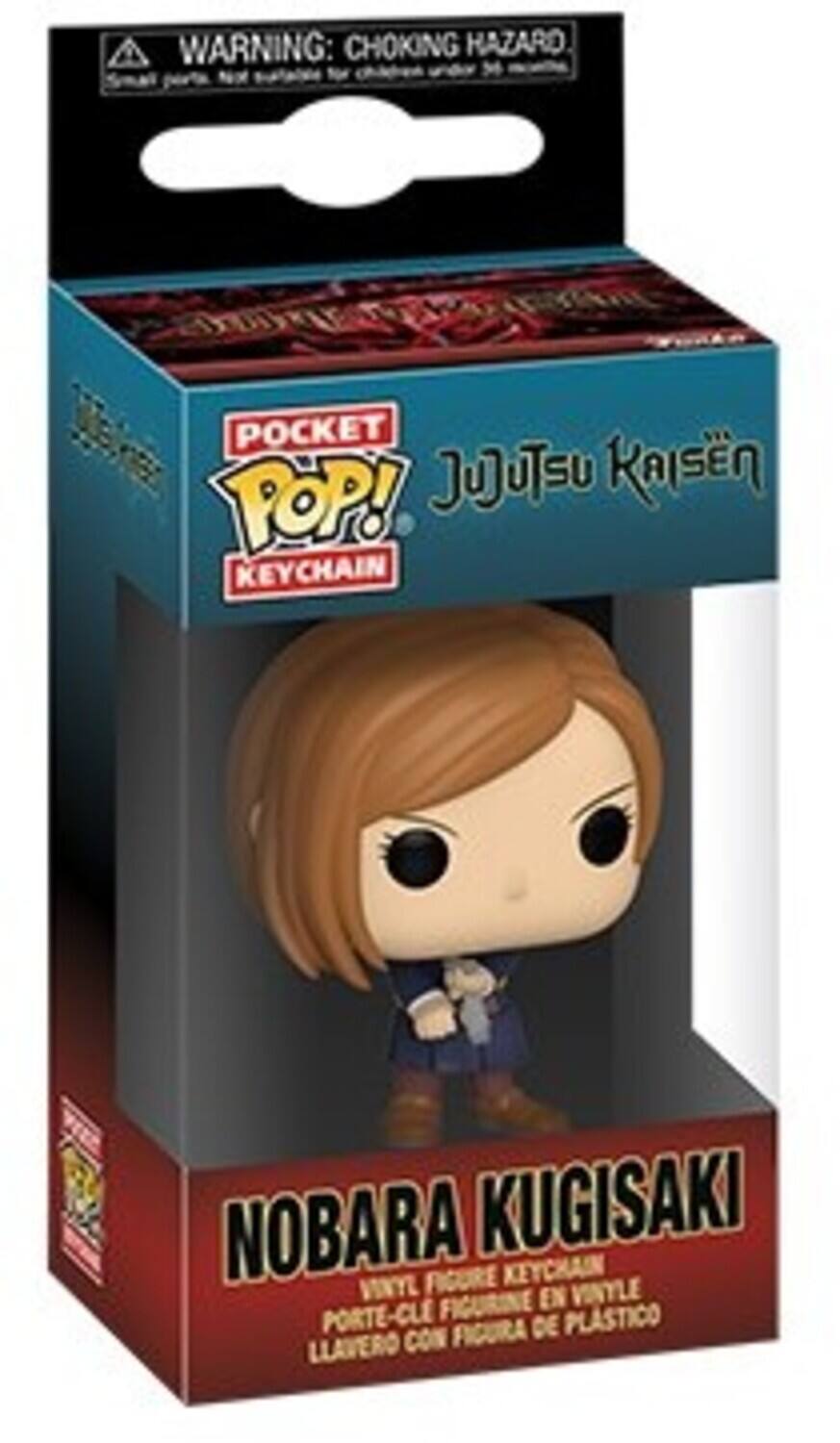 WARNING: CHOKING HAZARD, POCKET POP! JUJUTSU KAISEN KEYCHAIN, NOBARA KUGISAKI, VINYL FIGURE KEYCHAIN, FIGURINE EN VINYLE, PORTE-CLE FIGURA DE PLASTICO, LLAVERO CON