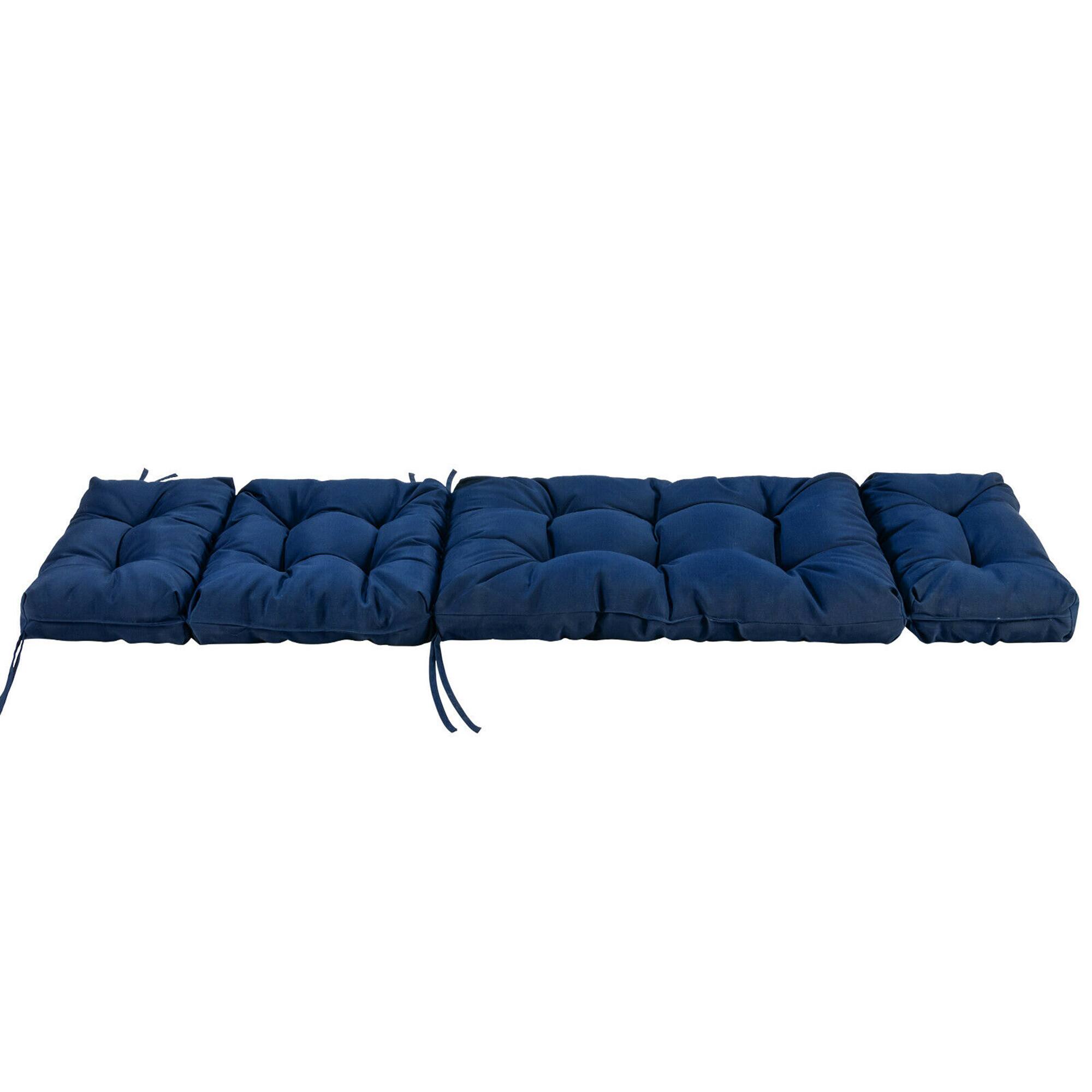 Alt View 6. Gymax - Gymax 73-inch Chaise Lounge Cushion Thickened Recliner Cushion w/ 4 String Ties Navy - Navy.