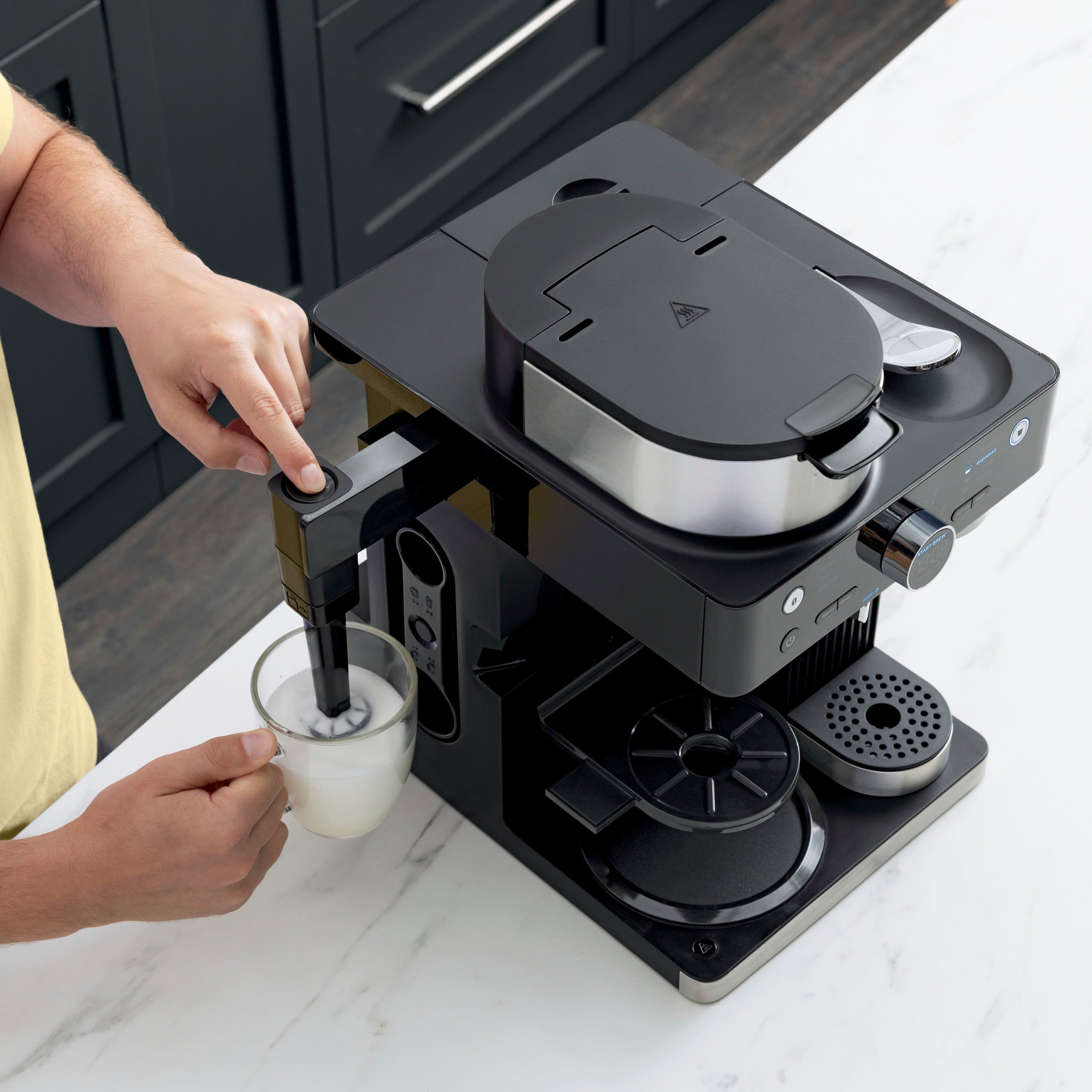 Alt View 11. Ninja - Espresso & Coffee Barista System, Single Serve & Nespresso, with 12-Cup Carafe, 4 Styles with Ristretto - Black.