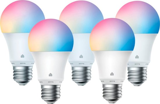 TP-Link - Kasa A19 Wi-Fi Smart LED Bulb with Amazon Alexa and Google Assistant (5-Pack) - Multicolor