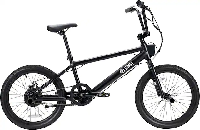 Front. SWFT - BMX eBike w/ 35mi Max Operating Range & 20 mph Max Speed - Black.