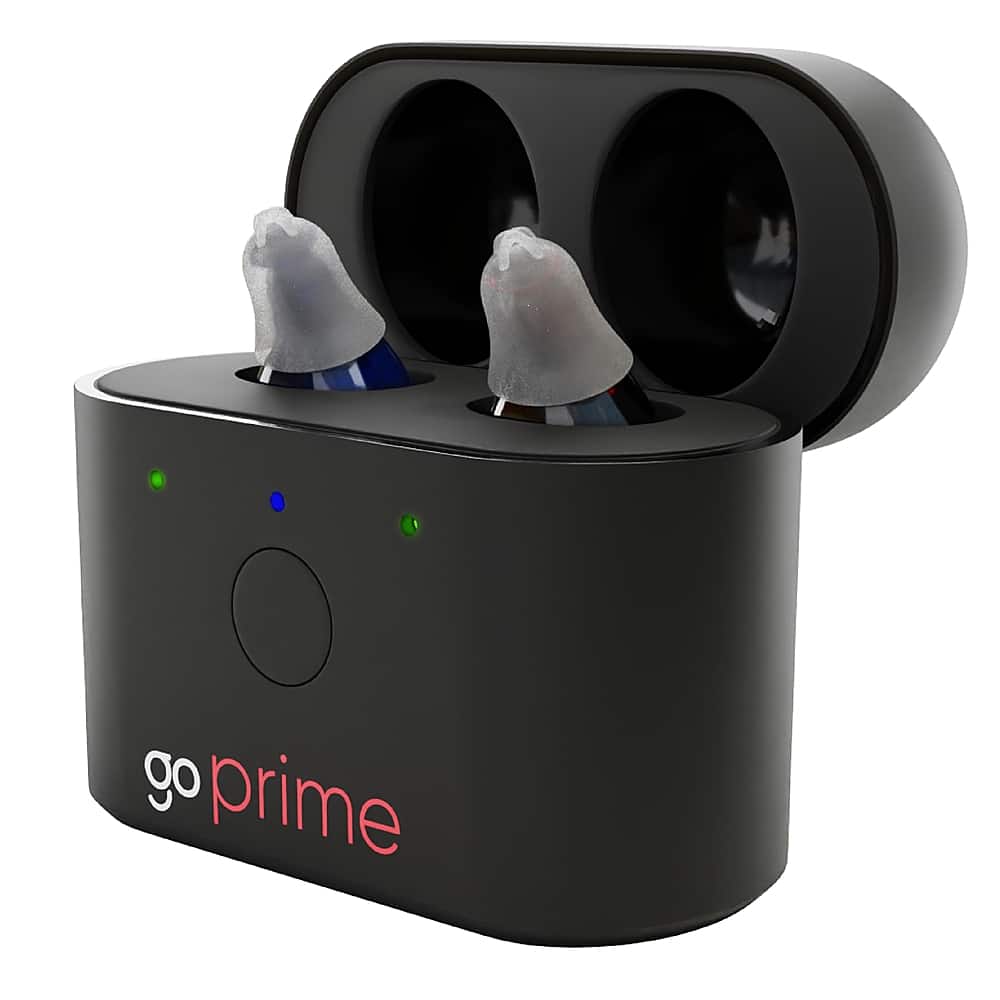 Left. Go Hearing - Go Prime OTC Hearing Aids - Black.