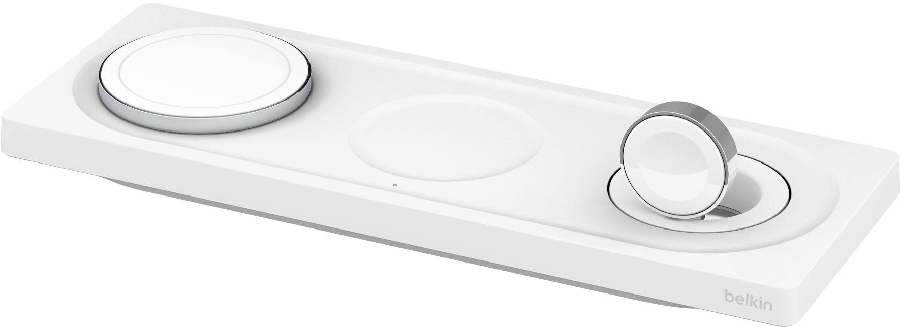 Alt View 16. Belkin - MagSafe 3-in-1 Wireless Charging Pad - Fast Wireless Charging for Apple Watch, iPhone 15, 14, 13 & 12 series, & AirPods - White.