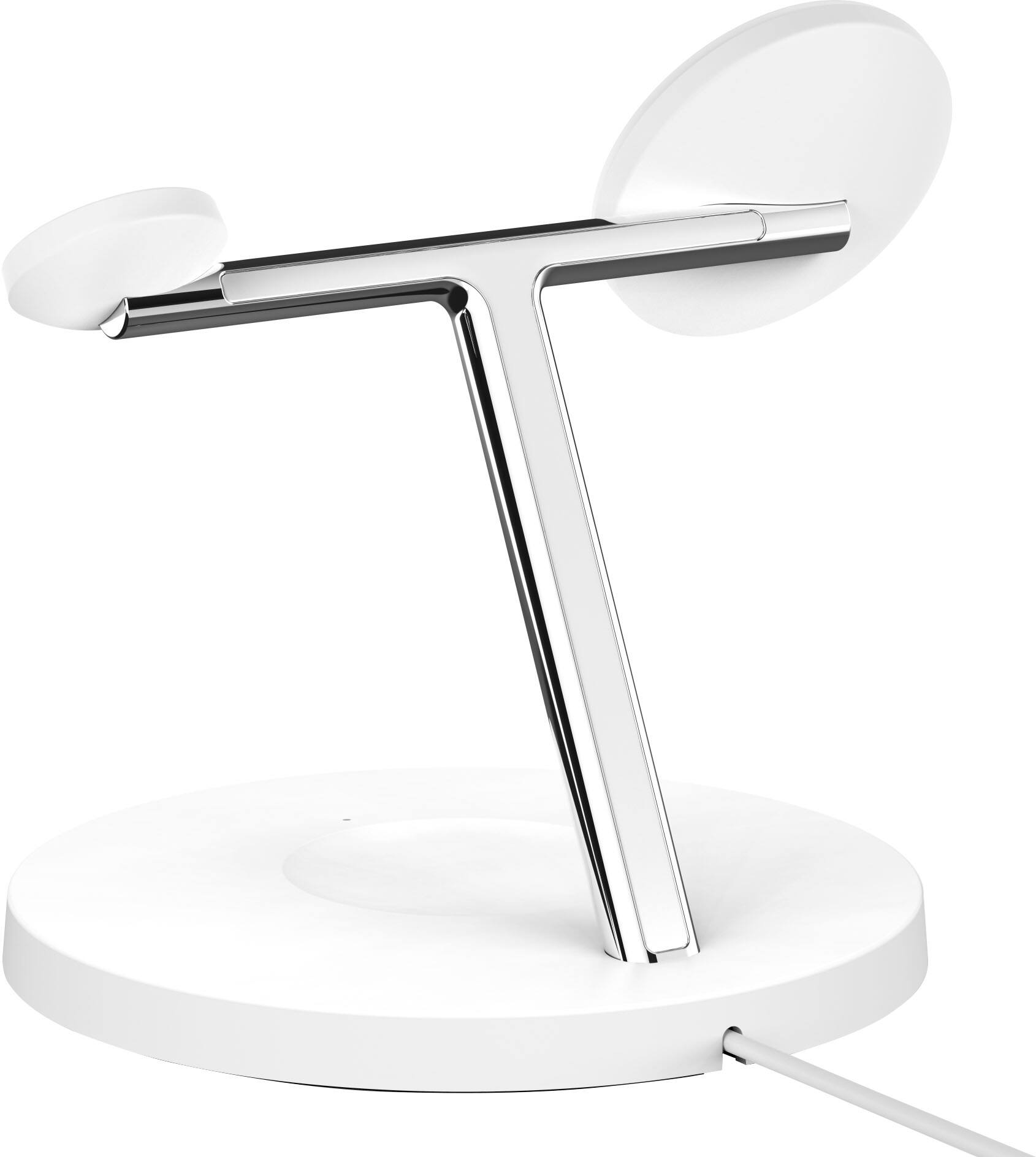 Alt View 19. Belkin - MagSafe 3-in-1 Wireless Charging Stand - 2ND GEN with Faster Apple Watch Charging- iPhone 15, 14 & 13 series & AirPods - White.
