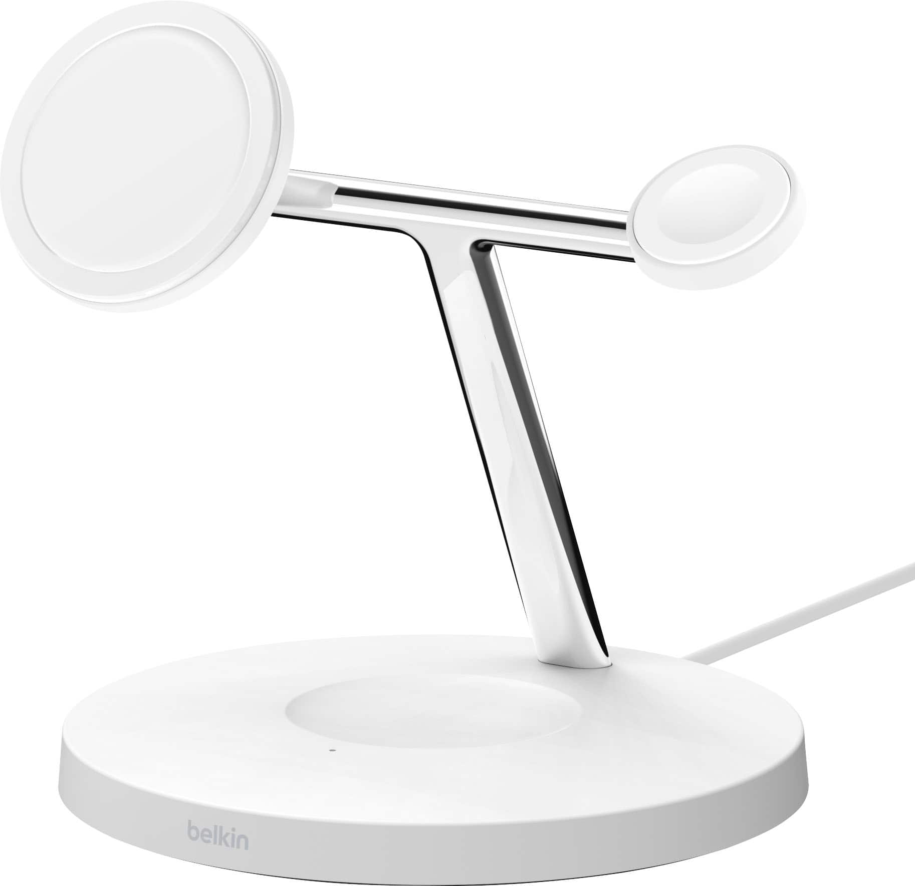 Alt View 15. Belkin - MagSafe 3-in-1 Wireless Charging Stand - 2ND GEN with Faster Apple Watch Charging- iPhone 15, 14 & 13 series & AirPods - White.