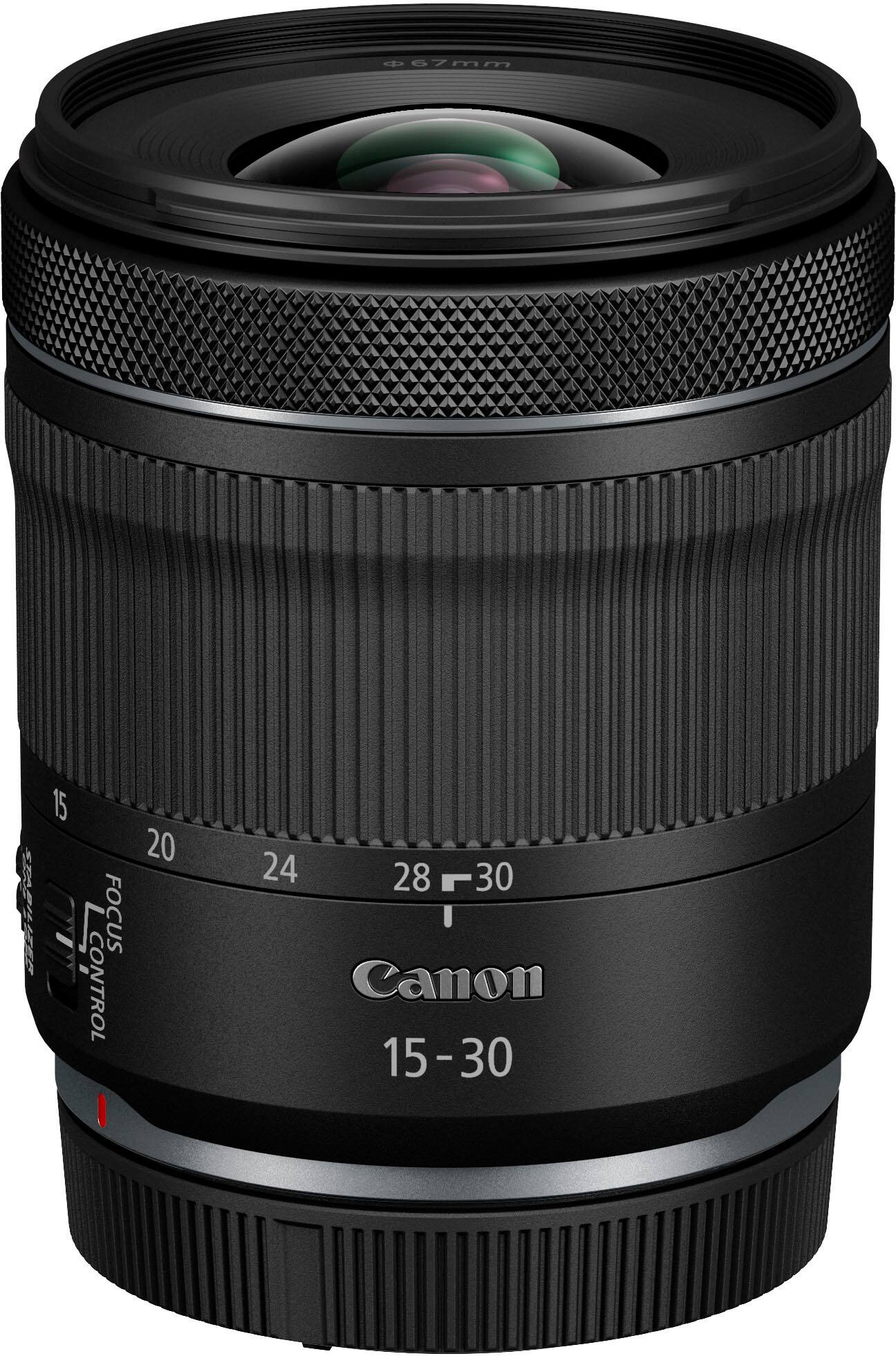 Back. Canon - RF 15-30mm F4.5-6.3 IS STM Ultra-Wide Angle Zoom Lens for EOS R-Series Cameras - Black.