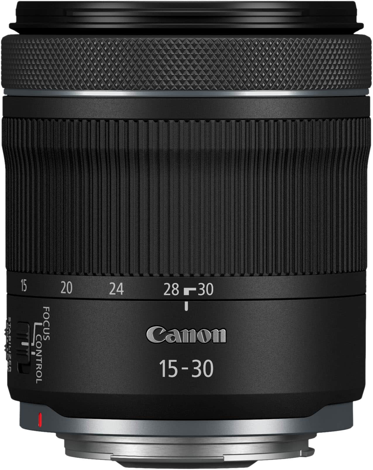Canon - RF 15-30mm F4.5-6.3 IS STM Ultra-Wide Angle Zoom Lens for EOS R-Series Cameras - Black - Front_Zoom