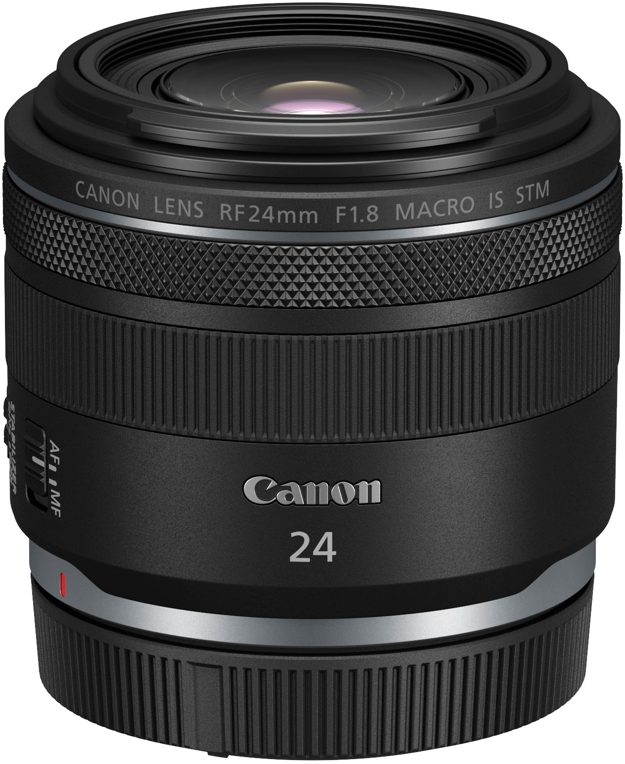 Back View: Canon - RF 24mm F1.8 MACRO IS STM Wide Angle Prime Lens for EOS R-Series Cameras - Black