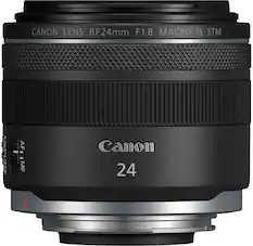 Front. Canon - RF 24mm F1.8 MACRO IS STM Wide Angle Prime Lens for EOS R-Series Cameras - Black.
