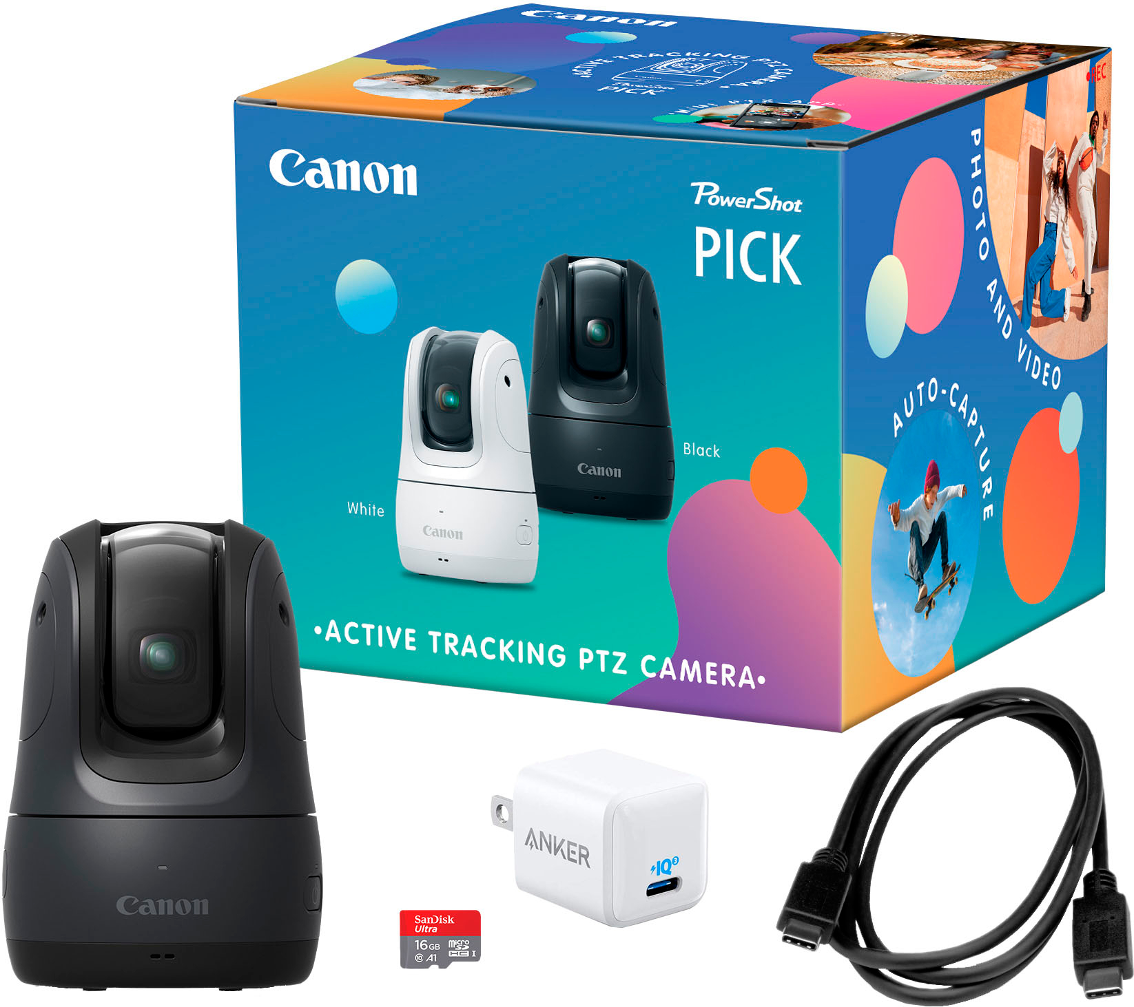 Alt View 19. Canon - PowerShot Pick Active Tracking PTZ 11.7MP Digital Camera - Black.