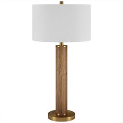 Camden&Wells - Harlow Table Lamp - Rustic Oak/Brass - Front_Zoom