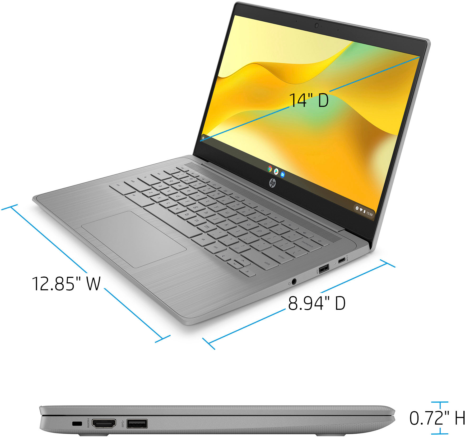 HP Buy Intel 14a-ne0013dx Memory Gray Modern 64GB Best Laptop 4GB Chromebook 14\