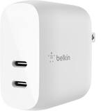 Belkin - BOOST↑CHARGE Dual Port USB C Wall Charger - USB-C Charger 40W Fast Charging for Apple iPhone and Samsung - White