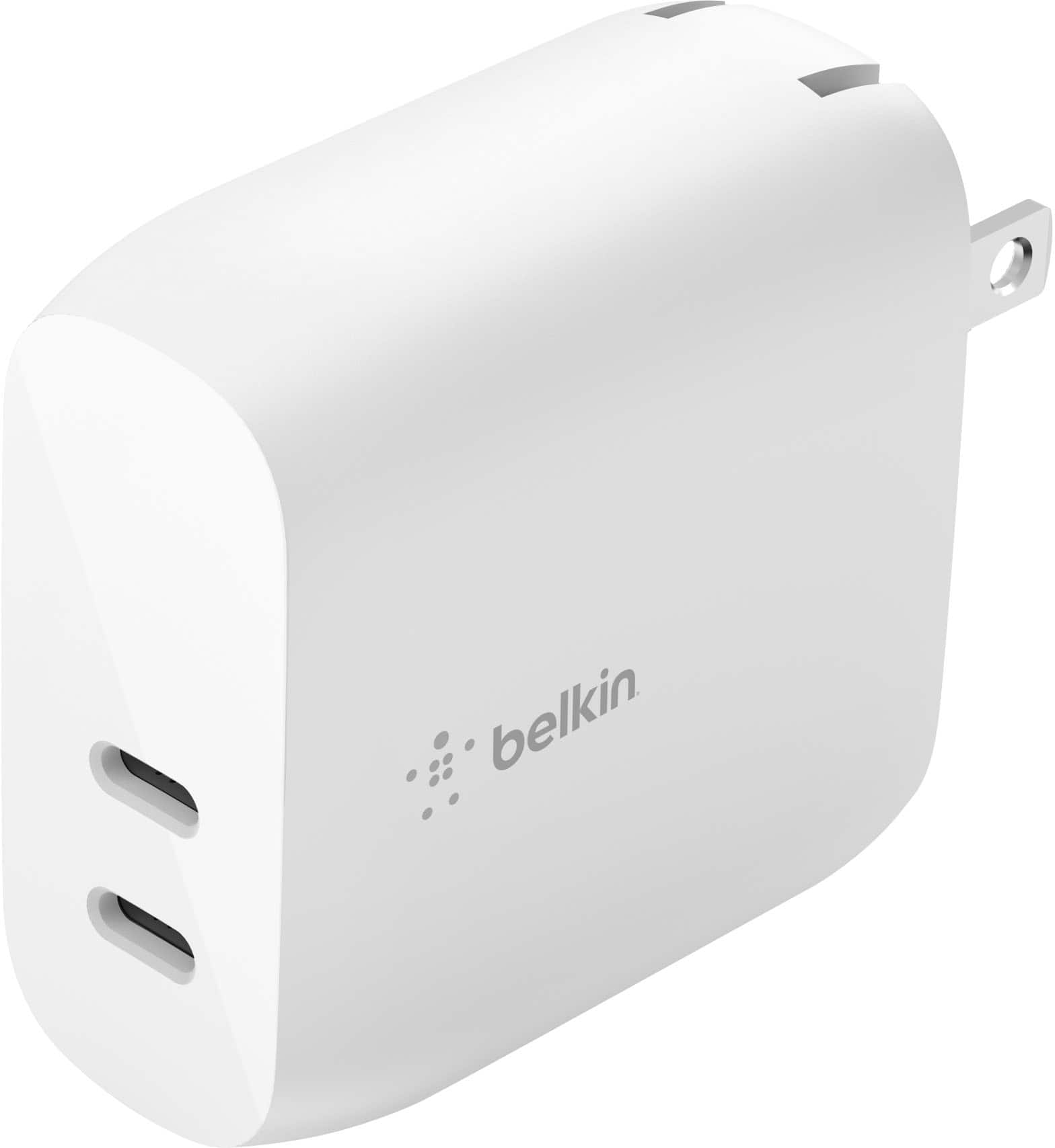 Alt View 11. Belkin - 40W Dual Port USB C Wall Charger - USB Type C Charger Fast Charging for Apple iPhone and Samsung - White.