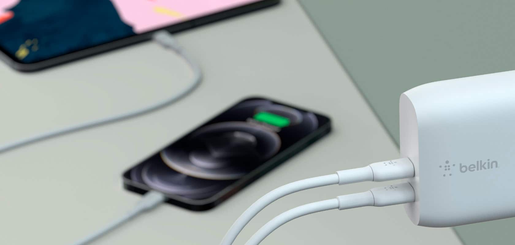 Alt View 15. Belkin - 40W Dual Port USB C Wall Charger - USB Type C Charger Fast Charging for Apple iPhone and Samsung - White.