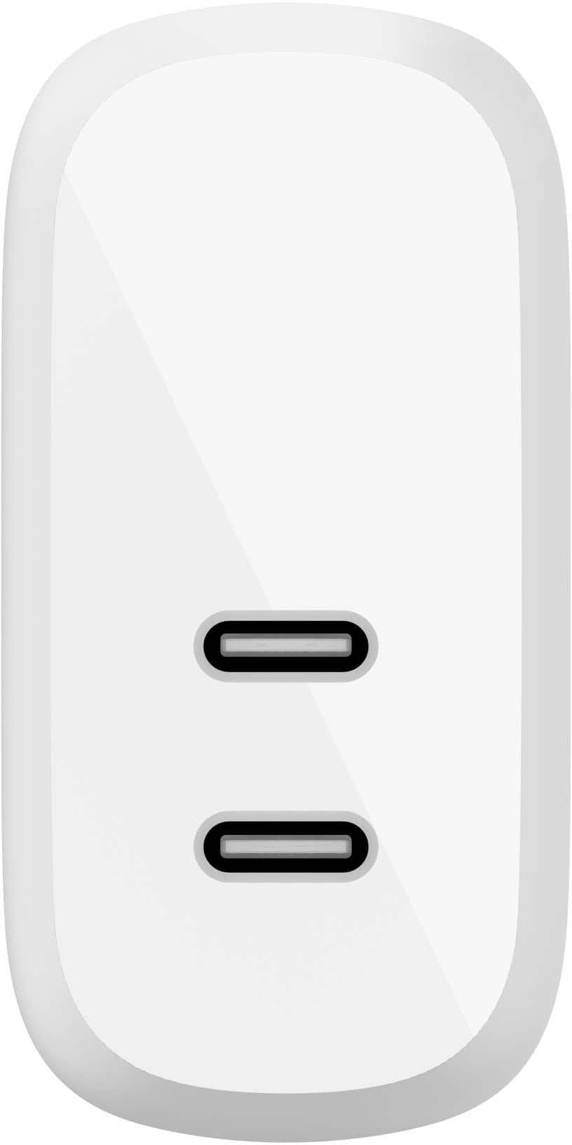 Alt View 1. Belkin - 40W Dual Port USB C Wall Charger - USB Type C Charger Fast Charging for Apple iPhone and Samsung - White.