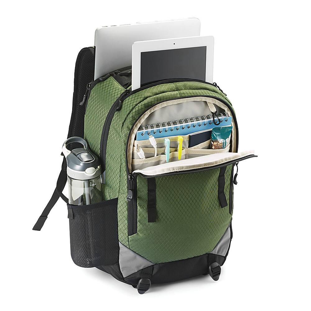 Left View: High Sierra - Litmus Backpack for 15.6" Laptop - Forest Green/Black