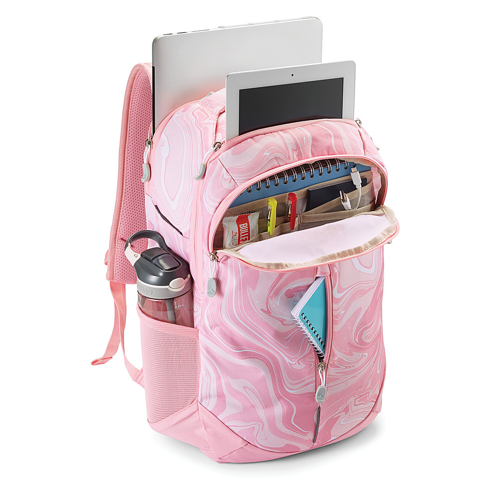 Left View: High Sierra - Swerve Pro Laptop Backpack for 17" Laptop - Pink Marble