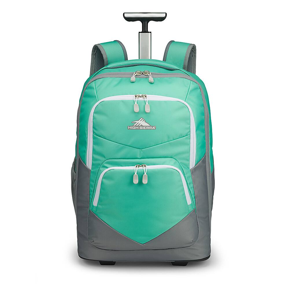 Angle View: High Sierra - Freewheel Pro Wheeled Backpack for 15" Laptop - Aquamarine/White