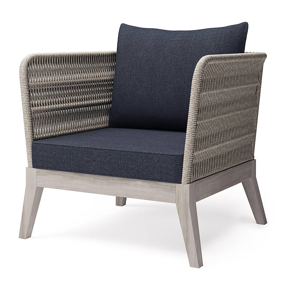 Angle View: Simpli Home - Santiago Outdoor Conversation Chair - Slate Grey