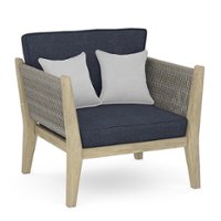 Simpli Home - Cayman Outdoor Conversation Chair - Slate Grey - Front_Zoom