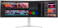 LG - 49" IPS LED Curved UltraWide Dual QHD 144Hz FreeSync and G-SYNC Compatible Monitor with HDR (HDMI, DisplayPort, USB) - Black - Front_Zoom