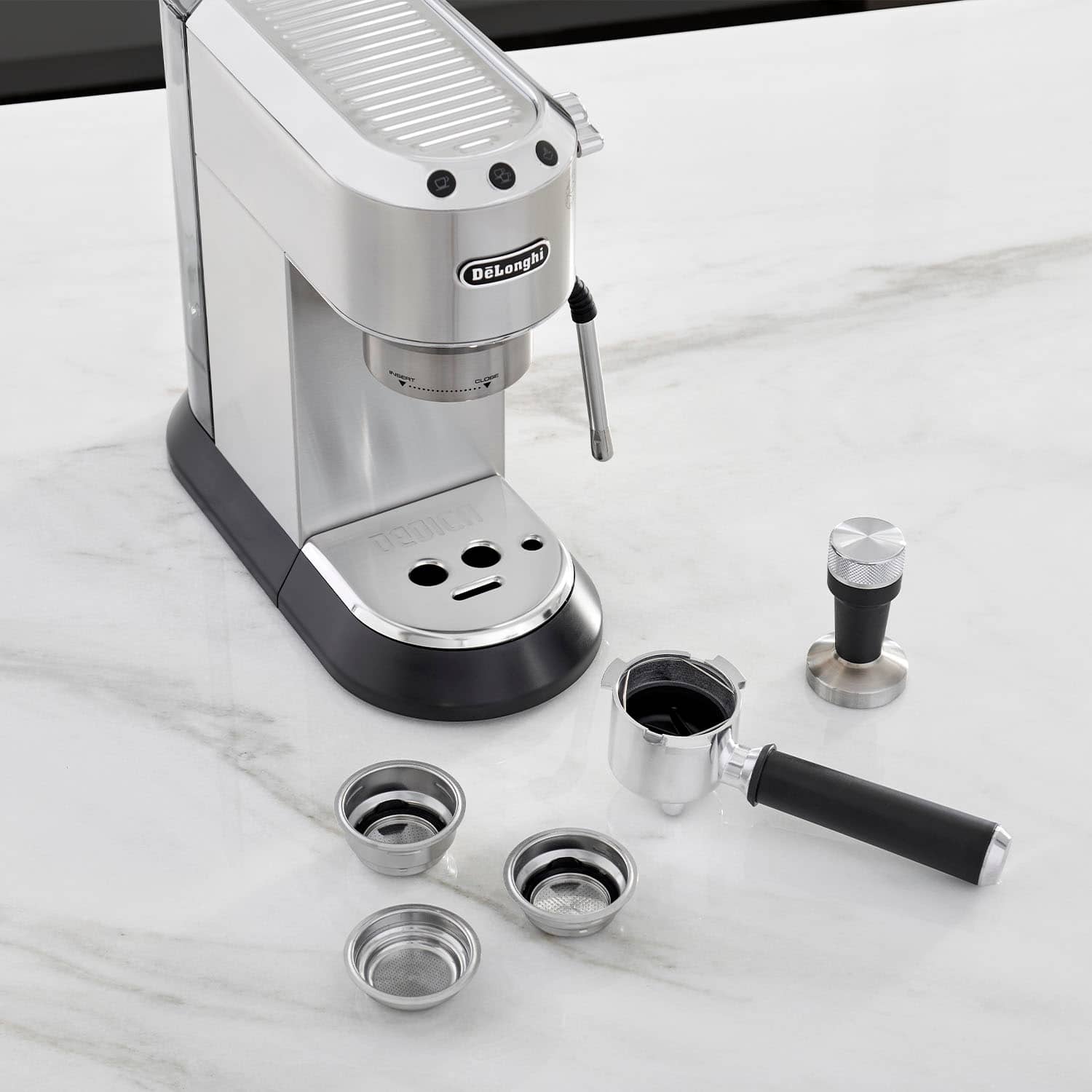 Alt View 15. De'Longhi - EC885M Dedica Arte Pump Espresso Machine - Stainless Steel.