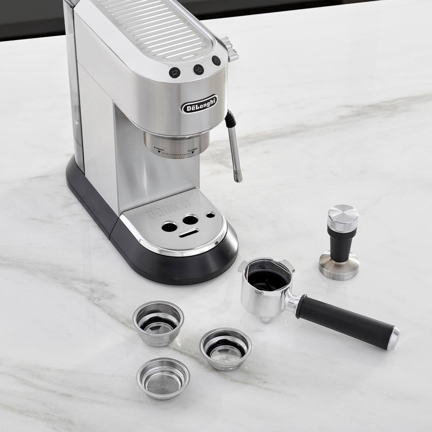 Alt View 15. De'Longhi - EC885M Dedica Arte Pump Espresso Machine - Stainless Steel.